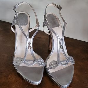 Christian Dior Silver Strappy Heels